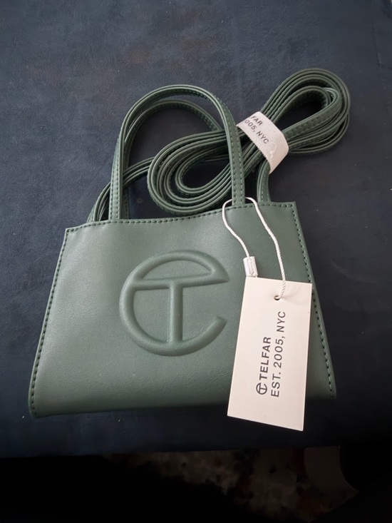 Telfar Handbags - Telfar Olive Green Mini Bag with Embossed Logo